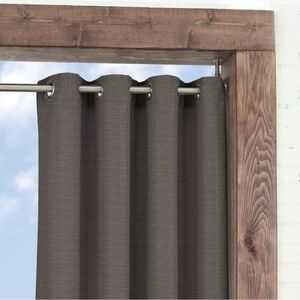 Parasol Key Largo Solid Indoor/Outdoor Curtain Panel 95" x 52" Gray - one panel